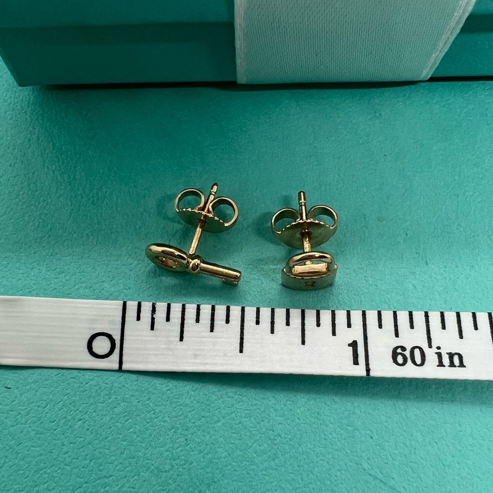 Tiffany & Co. 18k Rose Gold Mini Key and Lock Earrings - Picture 5 of 6